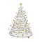 3D Christmas tree made of metal spirals and gold stars