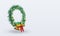 3d christmas wreath Mali flag rendering left view