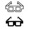 3d cinema vector icon set. virtual reality illustration sign collection. movie symbol or logo.