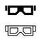 3d cinema vector icon set. virtual reality illustration sign collection. movie symbol or logo.