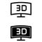 3d cinema vector icon set. virtual reality illustration sign collection. movie symbol or logo.