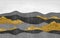 3d classic mural wallpaper. golden, gray and black marbled mountains. living room wall decor