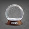 3d Classic Snow Globe Vector.Glass Sphere With Glares And Gighlights. Isolated On Transparent Background Illustration
