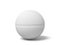 3d close-up rendering of white ping pong ball on white background.