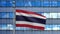 3D, Close up of Thailand banner blowing soft silk