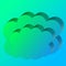 3d cloud design with green and blue gradiant