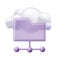 3D cloud storage folder icon, computer data download backup service, vector digital document file.