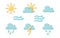 3D cloud weather icon. Sunny rainy stormy wind meteorology signs. Mobile element camp travel logo. Climate change