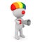 3D Clown with rainbow wig and honk horn