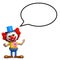 3d Clown with speech bubble