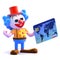 3d Clown uses a credit card