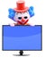 3d Clown widescreen television monitor