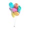 3D of a cluster of balloons on a white background