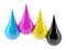 3d CMYK paint drips