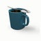 3d coffee cup with silver spoon on white