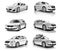 3D Collection of Luxury Silver Sports Car