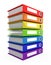 3d color books tower