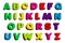 3D colorful alphabet, playful learning font. Bold, vibrant letters for kids literacy development, preschool classrooms