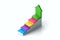 3d colorful business infographic element. Ladder of progress, career growth, financial success, consisting of 5 steps, with an