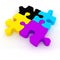 3d colorful CMYK puzzle pieces