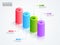 3D colorful column infographic chart with four option on white background for Business.