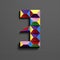 3d colorful geometric number Three from building bricks. realistic 3d number Three. puzze number. isometric numbers 3d.