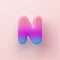 3D Colorful Gradient letter N on a light background