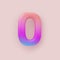 3D Colorful Gradient number null on a light background