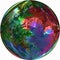 3D Colorful metallic fractal planet made with leaves and flowers, transparent shiny floral design, fractal structures. Metallic