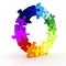 3d colorful puzzle chart wheel