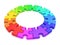 3D colorful puzzle chart wheel. Top view