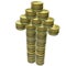 3d Columns of euro coins