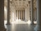 3d columns wallpaper. interior old palace. white and golden marble