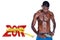 3D Composite image of fit shirtless young man