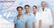 3D Composite image of portrait of confident medical team