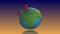 3d concept of earth globe with location icon