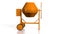 3D concrete mixer on white background