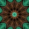 3d copper green polygonal fractal pattern