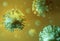 3d coronavirus Chinese covid-19 superbug microscopic bacterial infection representation