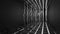 3D corridor with electric waves. Design. Rows of vibrating electric waves in corridor. Electric waves for room security
