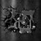 3D cracked grunge metal background with cogs and gears