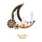 3d crescent moon layout ramadhan