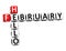 3D Crossword Hello February on white background