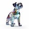 3d Crystal Glass Dog Figurine With Sleek Metallic Finish