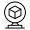 3d cube icon outline vector. Printer industry