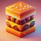 A 3d cube shaped hamburger digital art