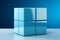 3D cubes made of ceramic material in Capri color - shade of blue, fashionable color palette
