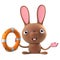 3d Cute cartoon Easter bunny rabbit comes to the rescue