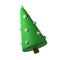 3d cute Christmas tree toy icon with white ball render illustration with clipping path. Winter holiday icon decor