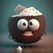 3D cute coconut cartoon character